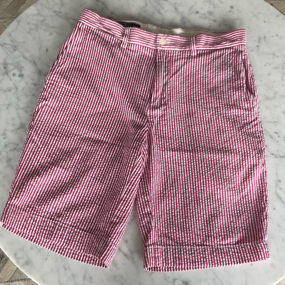 RL Long shorts 30W (light red/ white stripes)